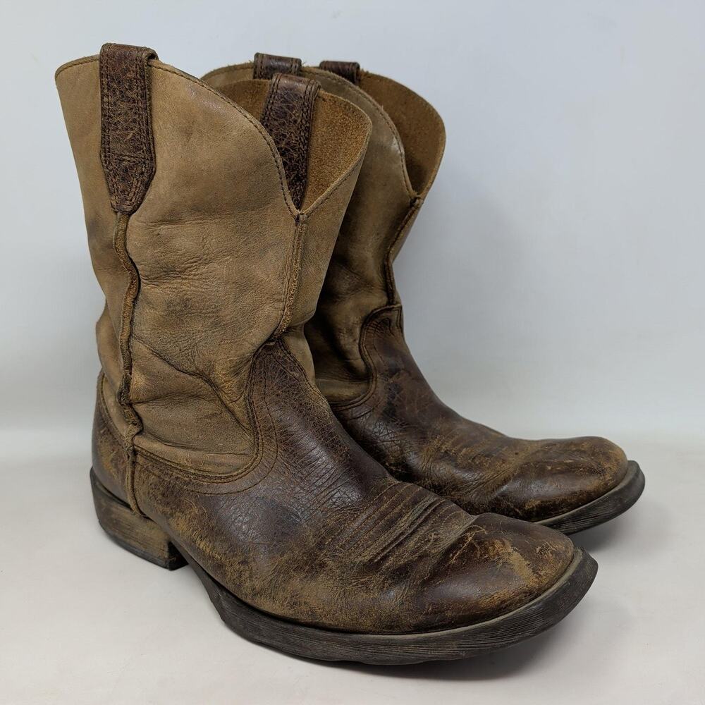 Ariat Boots 9.5D Brown Leather Western Cowboy Ramber Earth Square Toe 10002317